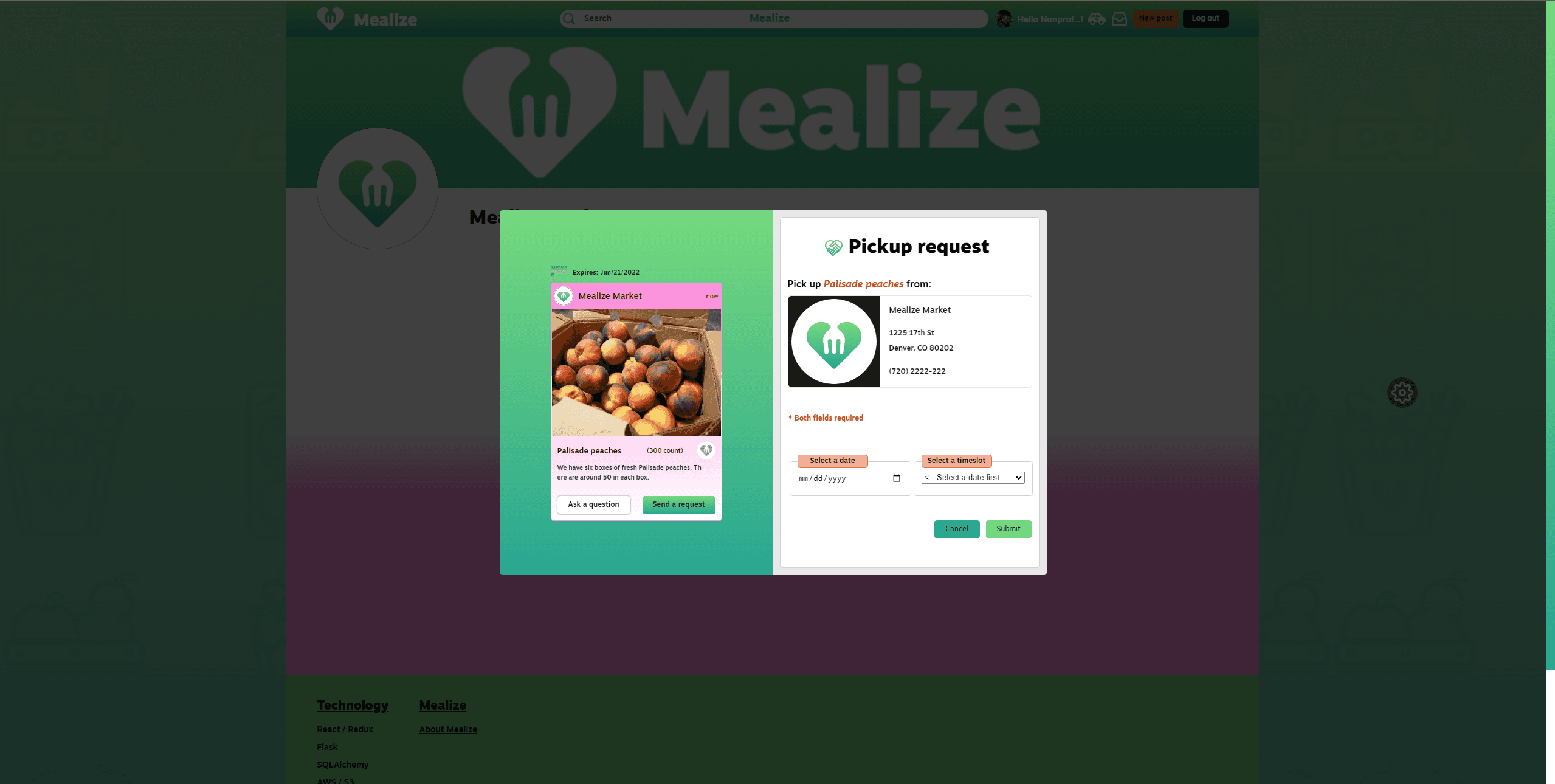 Accept or decline pick up requests (limited to business managers).